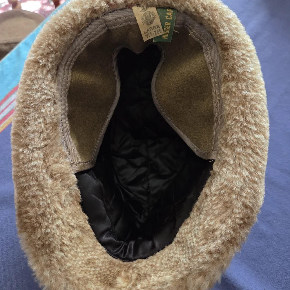 Vintage Men's Hat Brown Fedora Hugger Cap with Flap